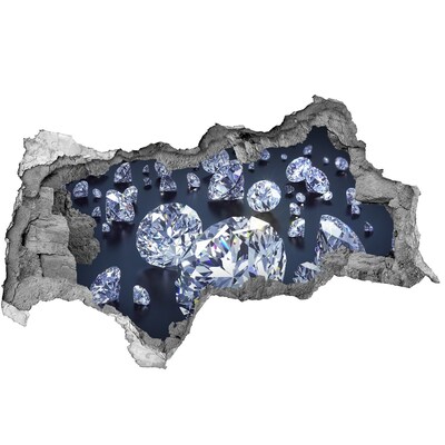 Samolepící díra na stěnu nálepka Lesklé diamanty ve zdi