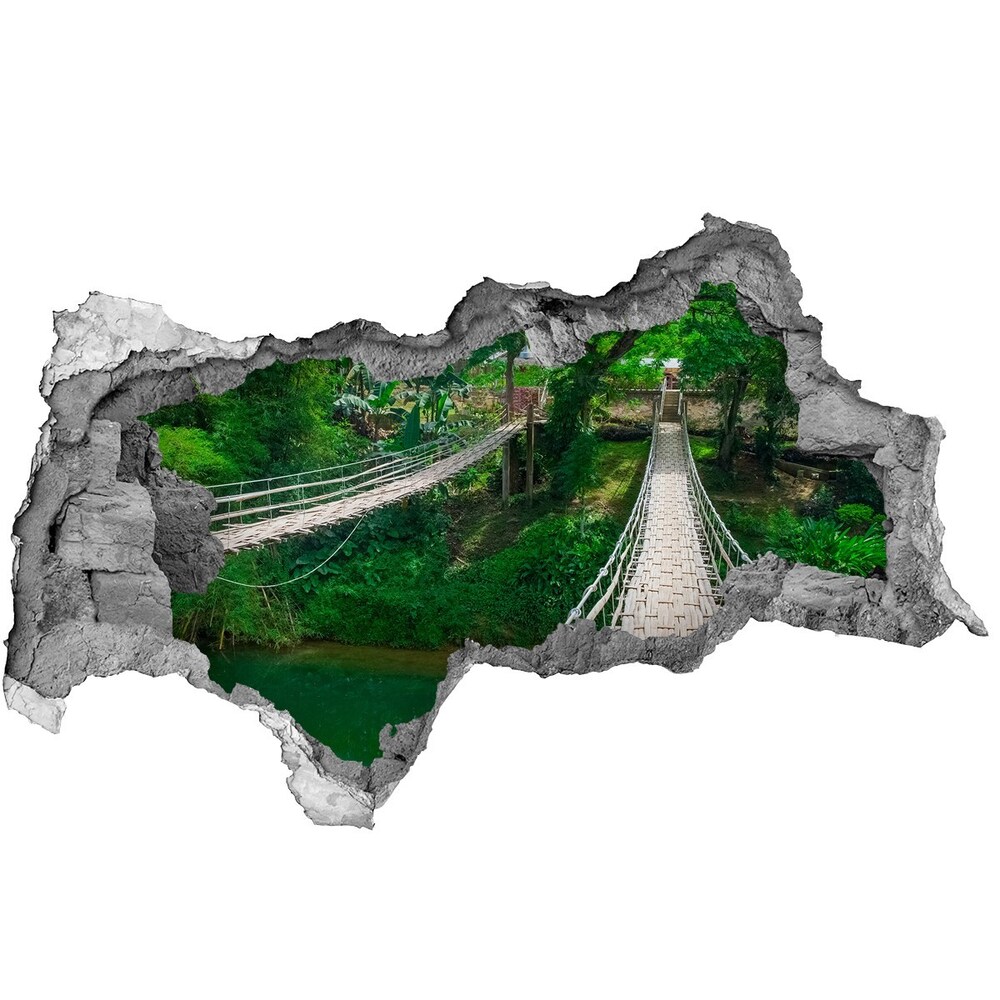 Díra 3D ve zdi nálepka Most nad řekou