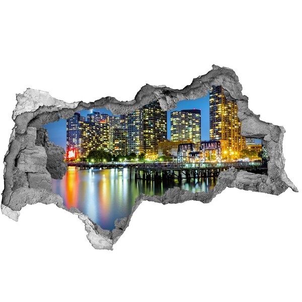 Fototapeta díra na zeď Pohled na město v noci