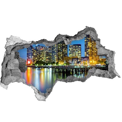 Fototapeta díra na zeď Pohled na město v noci