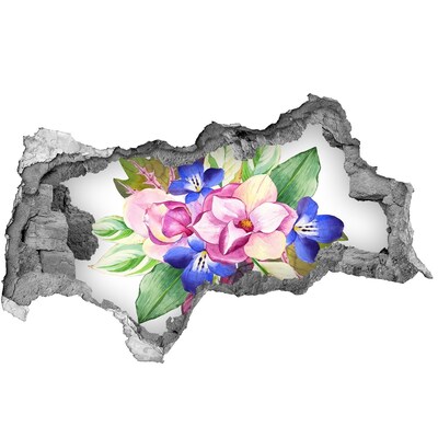 Nálepka 3D díra na zeď Kytice květin