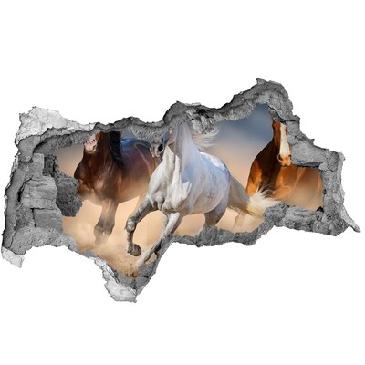 Díra 3D fototapeta nálepka Koně na poušti