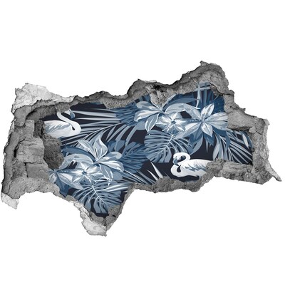 Díra 3D fototapeta nálepka Tropický ráj s plameňáky