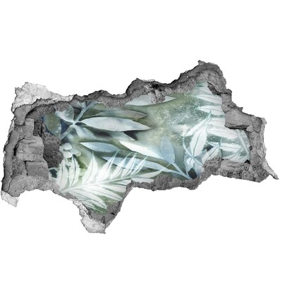 Nálepka 3D díra na zeď samolepící Zelená oáza v díře ve zdi