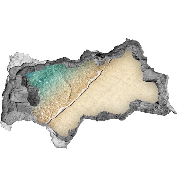 Díra 3D ve zdi nálepka Karibská pláž skrz díru ve zdi