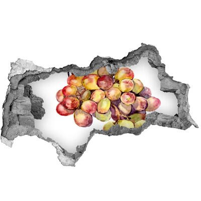 Nálepka 3D díra samolepící Ovoce v díře ve zdi