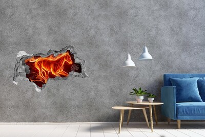 Díra 3D fototapeta na stěnu Kůň v plamenech
