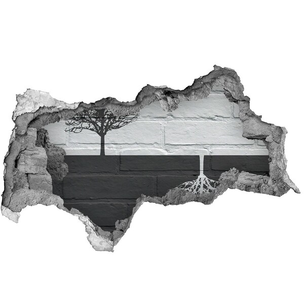 Díra 3D fototapeta nástěnná Strom s kořeny