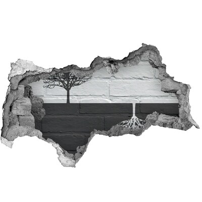Díra 3D fototapeta nástěnná Strom s kořeny