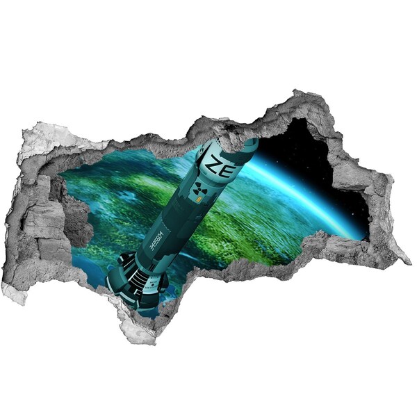 Foto fotografie díra na zeď Raketa ve vesmíru