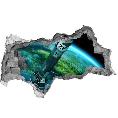 Foto fotografie díra na zeď Raketa ve vesmíru