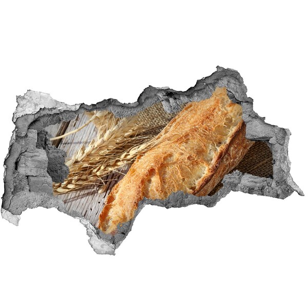 Nálepka 3D díra na zeď Bageta