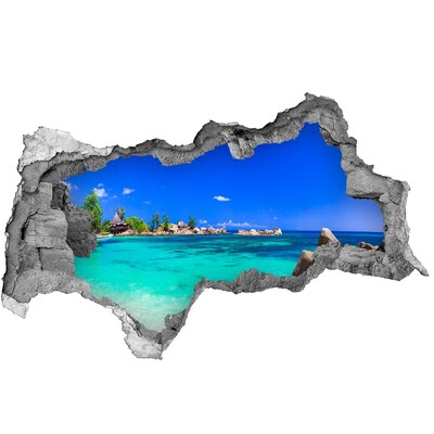 Díra 3D ve zdi nálepka Pláš Seychely