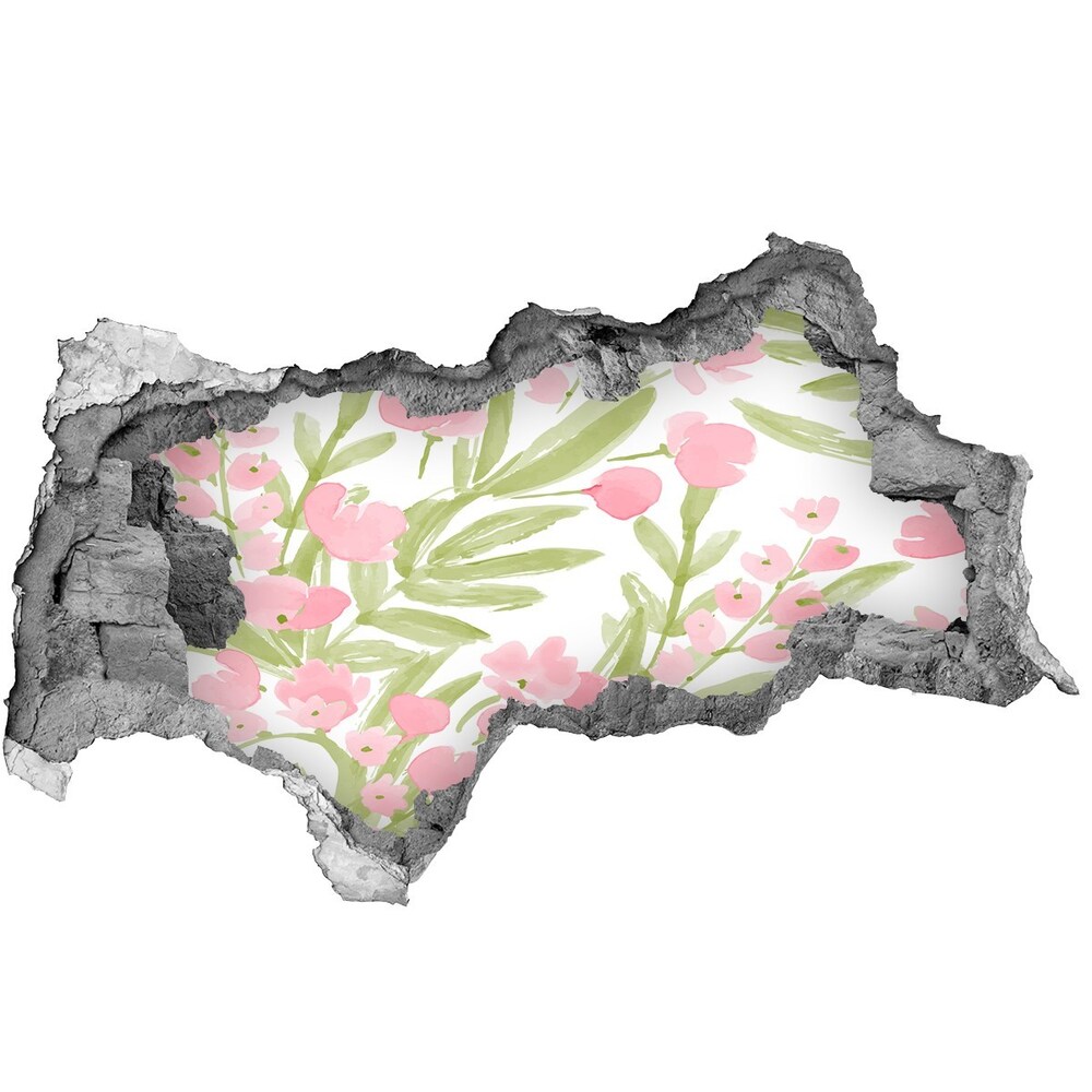 Nálepka 3D díra na zeď Květinový vzor