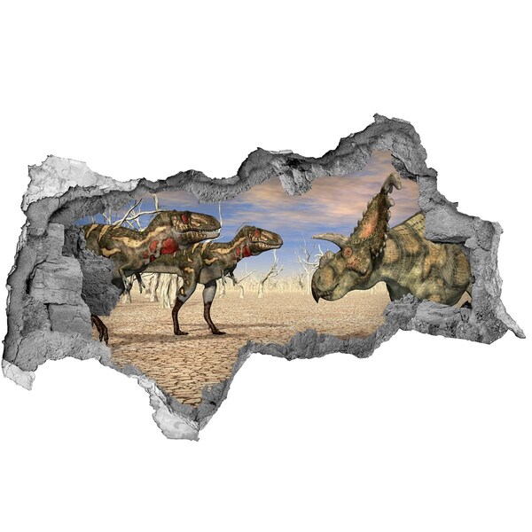 Díra 3D fototapeta nálepka Dinozaury