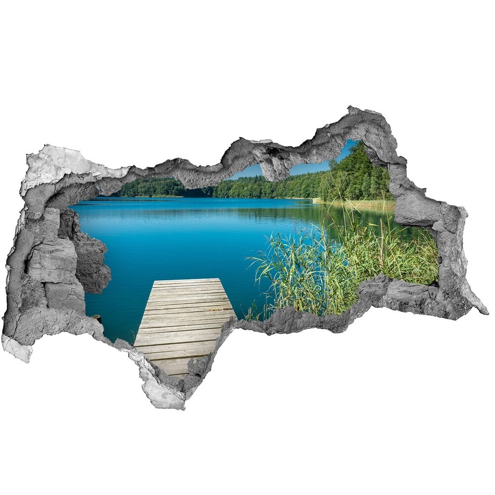 Díra 3D ve zdi na stěnu Molo nad jezerem