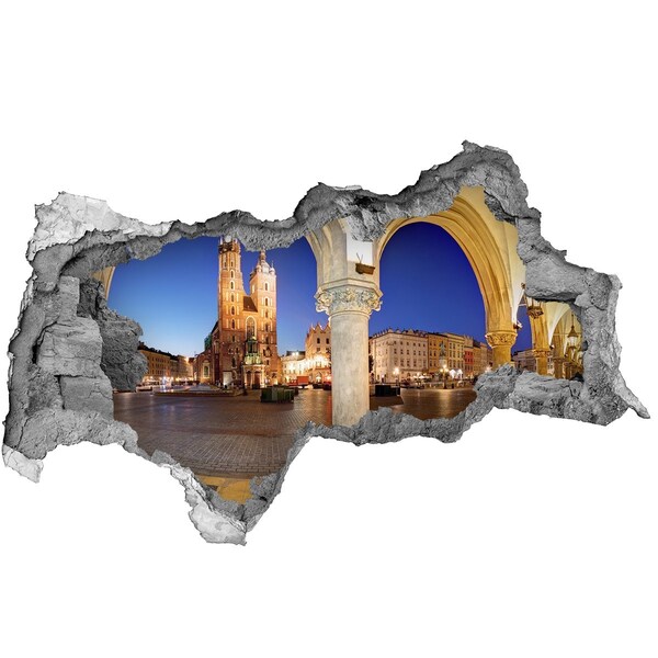 Fototapeta díra na zeď Hlavní náměstí v Krakově v noci