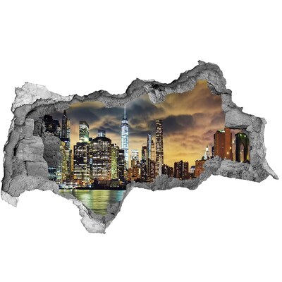 Fototapeta díra na zeď Panorama New Yorku v noci