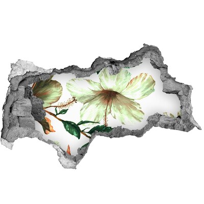 Nálepka 3D díra samolepící Květy ibišku