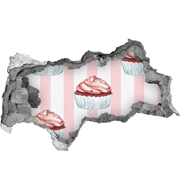 Samolepící nálepka beton Košíček v díře ve zdi