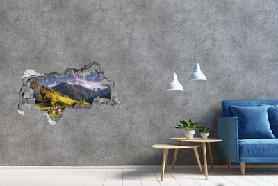 Díra 3D ve zdi na stěnu Panorama hory