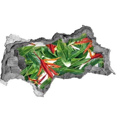 Nálepka 3D díra na zeď Tropický ráj za zdí