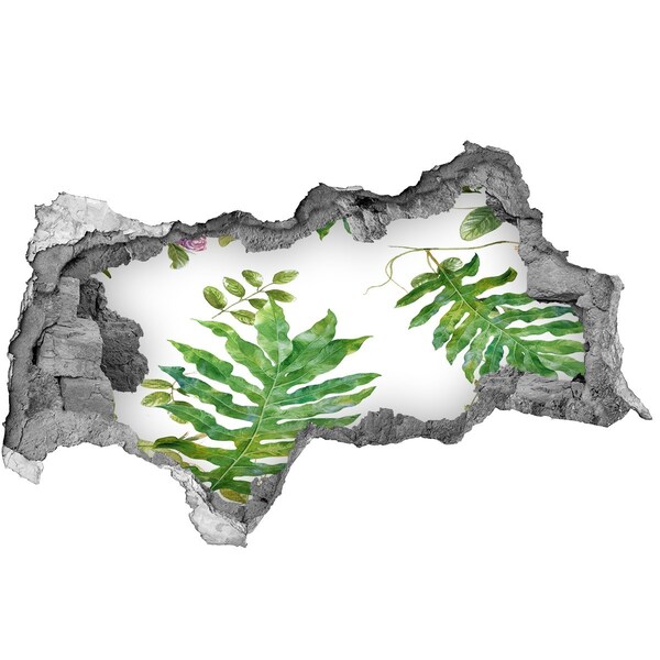 Nálepka 3D díra na zeď Tropický ráj za zdí