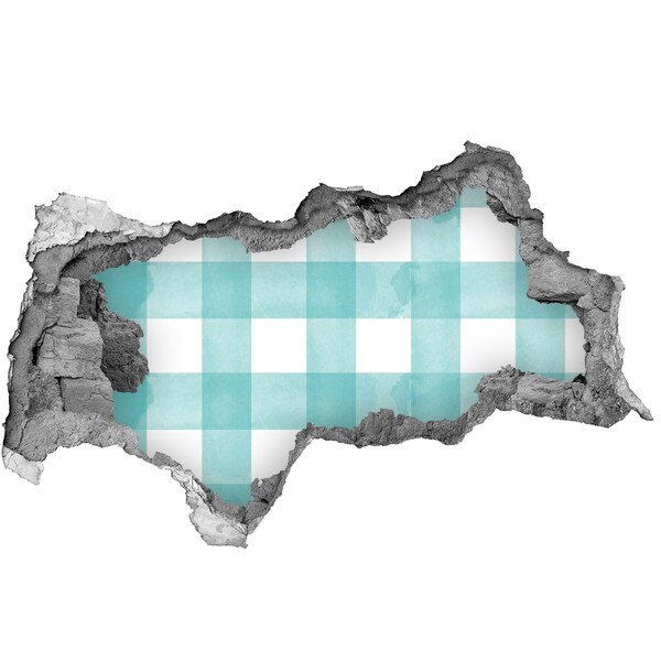 Fototapeta díra na zeď Poškozená zeď s modrou mřížkou