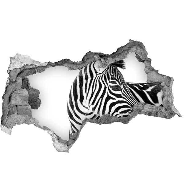Díra 3D fototapeta nálepka Zebra v díře ve zdi