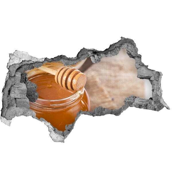 Nálepka 3D díra na zeď Med přímo z úlu