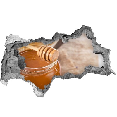 Nálepka 3D díra na zeď Med přímo z úlu
