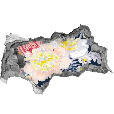 Nálepka 3D díra na zeď Květinová zahrada za zdí