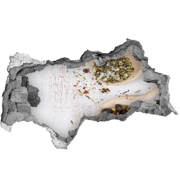 Nálepka 3D díra na zeď Výbuch koření