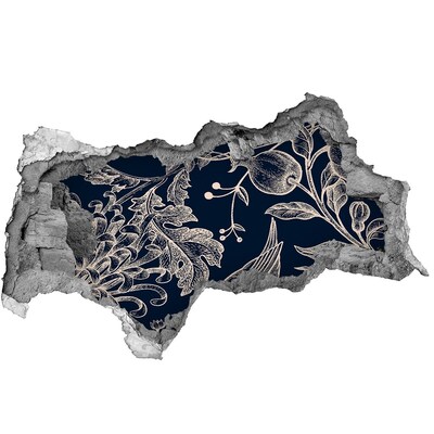 Nálepka 3D díra na zeď Pták na pozadí vegetace