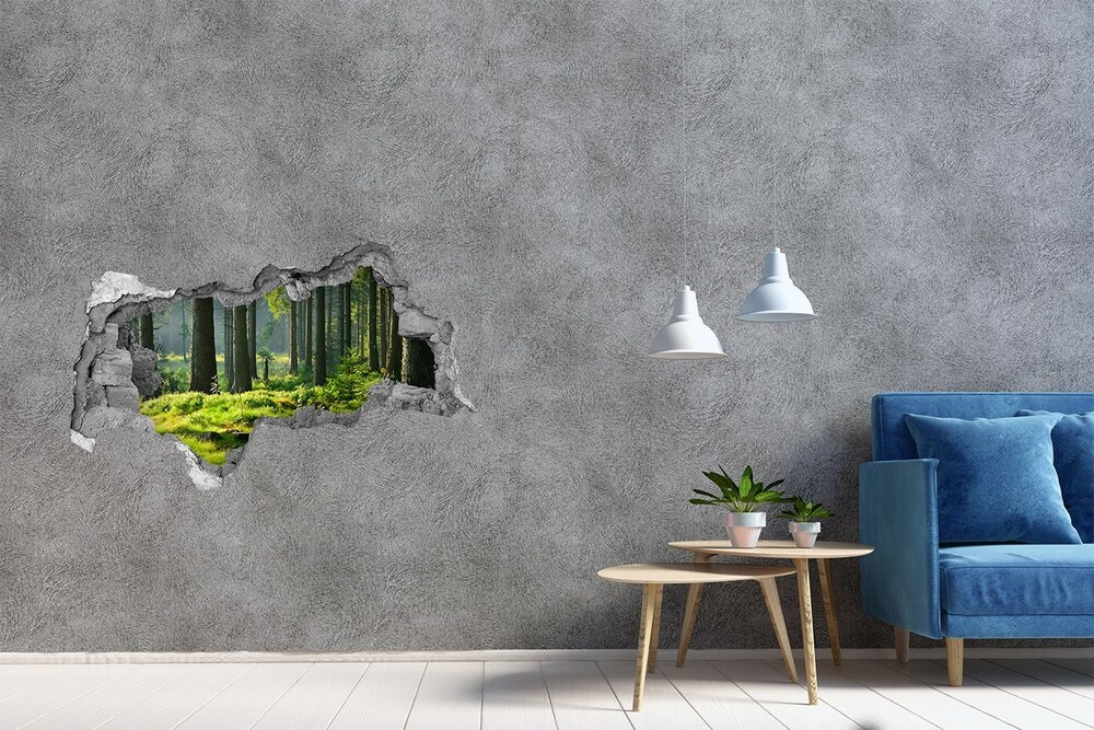 Díra 3D ve zdi na stěnu Smrkový les
