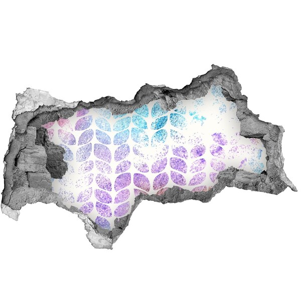 Nálepka 3D díra na zeď Díra ve zdi Květinové vzory