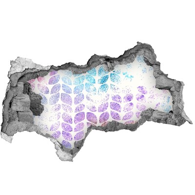 Nálepka 3D díra na zeď Díra ve zdi Květinové vzory