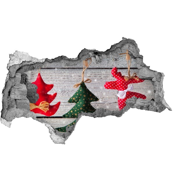 Samolepící nálepka na zeď Vánoční dekorace Díra ve zdi