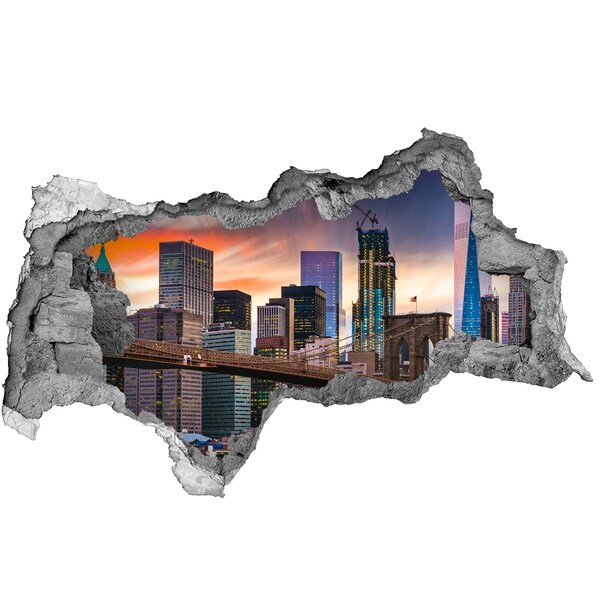 Fototapeta díra na zeď 3D Brooklynský most v New Yorku