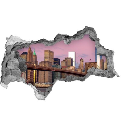 Fototapeta díra na zeď 3D Pohled na Brooklynský most v New Yorku