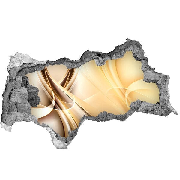 Díra 3D fototapeta nálepka Zlatá abstrakce v díře ve zdi