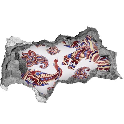 Díra 3D fototapeta nálepka Barevné vzory v díře ve zdi