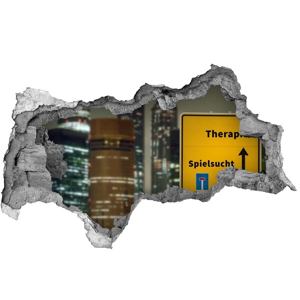 Samolepící díra na stěnu Město v noci s terapeutickým značením