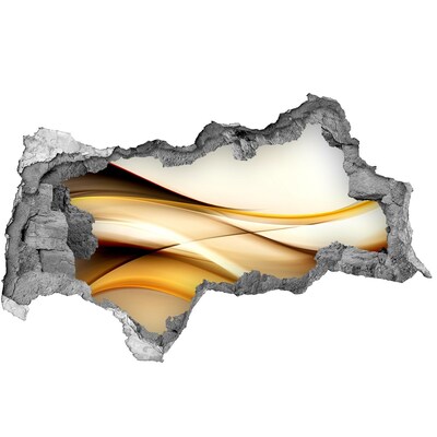 Díra 3D fototapeta nálepka Zlaté vlny v díře ve zdi