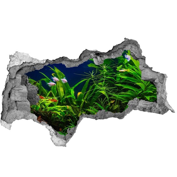 Díra 3D ve zdi nálepka Podvodní svět v akváriu