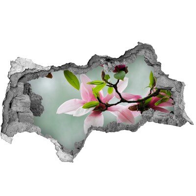 Samolepící nálepka fototapeta Květy magnólie v poškozené zdi