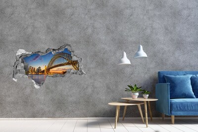Díra 3D ve zdi nálepka Panorama Sydney