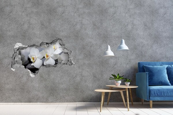 Samolepící nálepka fototapeta Orchideje v betonu