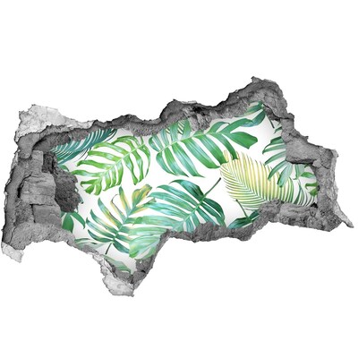 Nálepka 3D díra na zeď Zelená džungle za zdí