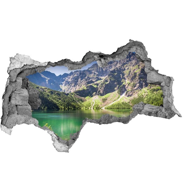 Díra 3D ve zdi nálepka Morské oko Tatry